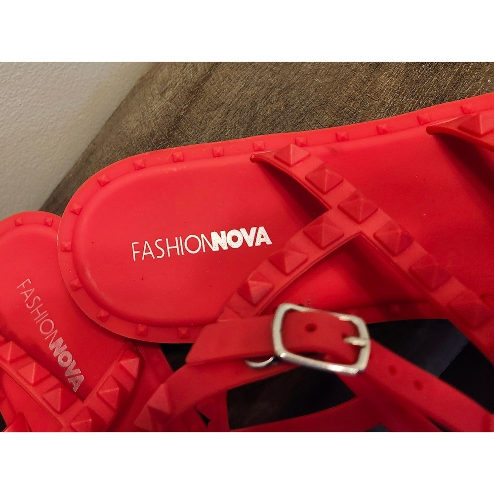 Fashion Nova Time‎ to Grind Studded Jelly Sandals - Size 10 - Picture 4 of 6